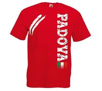 Vestipassioni T-Shirt Padova Tifosi Città Italiane Sport Anche per Bambini (Rosso M)