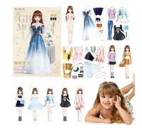 Vestire Bambole con Magneti - Set Di Marionette Di Vestire Principesse | Set Di Bambole Di Vestire In Carta Magnetica Sicuro E Innocuo, Portatile, Regalo Ideale per Ragazze E Bambini Da 4 A 7 Anni