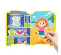 Vestire libri di adesivi per ragazze - Attività educative - Puzzle di travestimento per bambini | Per bambini durante i viaggi in auto e viaggi in volo Comunque per bambini in età prescolare durante