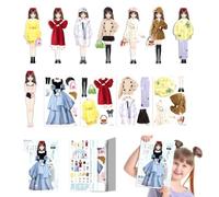 Vestire magnetico - Bambole di carta principessa, set da gioco magnete da | Royal Abbigliamento Magnete di cartone Base in piedi | Mescola abiti abbinati e ispira l'immaginazione creativa strada Tr