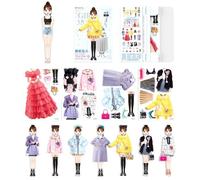 Vestire magnetico - Bambole di carta principessa, set da gioco magnete da | Royal Abbigliamento Magnete di cartone Base in piedi | Mescola abiti abbinati e ispira l'immaginazione creativa strada Tr
