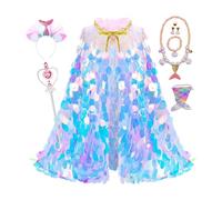 vestita principessa vestita - Kit di mantello paillettes Sermaid - Vestito iridescente controllo scintillante, costume cosplay fantasia principessa paillettes per 3-8 anni - per Natale