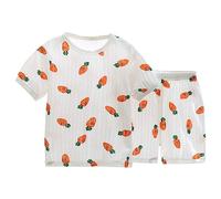 Vestiti a maniche corte per bambini, pigiami, pigiami, stampe, pantaloncini, carota, dinosauro, scarpe per bambini, Colore: arancione., 2-3 Jahre