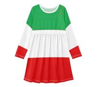 Vestiti a maniche lunghe per bambine e ragazze, morbido e carino, camicia casual per tutti i giorni, per 3-11 anni, Bandiera Italia, 9-10 Years