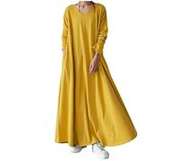 Vestiti a maniche lunghe per donna casual larghi vestiti maxi da donna tinta unita con scollo a V vestito maglione camicia da notte autunno inverno taglie forti comodo abbigliamento da casa