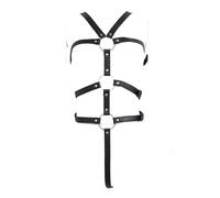 Vestiti a pieno corpo e fasciatura con spalline regolabili - Accessorio perfetto per BDSM, giochi di ruolo e giochi erotici, per enfatizzare curve seducenti e stile individuale., nero - argento,