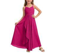 Vestiti Bambina Elegante,Abito da Sera Ragazza,Lungo in Chiffon Svolazzante Ragazze Damigella d'Onore Junior Sposa Cerimonia