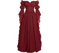 Vestiti Carnevale Donna Costume Principessa Donna Vestito Carnevale Taglie forti 3Xl Costume Fata Vestito Verde Principessa Fiona Copricapo Medievale Moschettiere Vestiti Curvy Dama Contadina Elfo