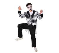 Vestiti! Costume da Arlecchino da uomo (taglia unica). Speciale per Halloween.