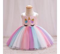 Vestiti da bambina, alla moda e splendidi, adatti per feste di compleanno, spettacoli serali, matrimoni, battesimi di un mese e compleanni 6-9M,9-12M,12-18M,18-24M,2-3YAnimale,Geometrico,Ombrato,Piant