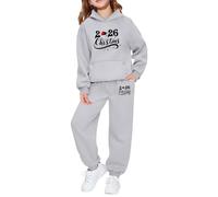 Vestiti da ragazza, 2 pezzi, maglia a maniche lunghe e pantaloni da jogging, abbigliamento per vacanze e feste, stampa grafica festiva, morbido pile per bambini e ragazzi, ricongiungimento familiare