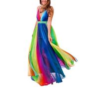 Vestiti Donna Eleganti da Sera Particolari Taglia Grande Senza Maniche Abiti da Festa Donna Elegante Leggero Comodi Primavera Estate Stampa a Fiori Economico Casual Vacanza Spiaggia (Pink, XXL)