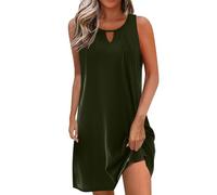 Vestiti Donna Maniche Corte Scollo a V Tinta Unita Unisex Curvy Mare Prendisole Boho Aderente Moda Largo Vintage Abito Dress Copricostume Vestito Offerte Lampo del Giorno