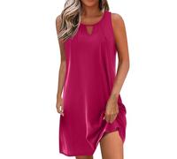 Vestiti Donna Maniche Corte Scollo a V Tinta Unita Unisex Curvy Mare Prendisole Boho Aderente Moda Largo Vintage Abito Dress Copricostume Vestito Offerte Lampo del Giorno