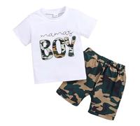 Vestiti Estivi per Bambini Piccoli, per Mamme, Maglietta a Maniche Corte, Top, Pantaloncini Elasticizzati arrotolati per Neonati#G