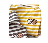 Vestiti for animali domestici Vestiti for cani a righe estive T-shirt for cani ricamati for cuccioli Cani di piccola taglia Abbigliamento traspirante Chihuahua Bulldog ( Color : Yellow , Size : S )
