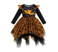 Vestiti Halloween Bambina Cosplay Party Gonna Tulle Ragazza Costume da Strega per Zucca di Vestito Cappello Costumi Completo la Festa e Carnevale