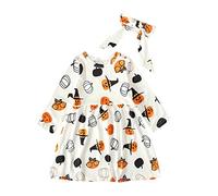 Vestiti Halloween Bambina Costume per Bambino Cavernicolo Flinstones Caveman Strega Stampa a Zucca da Scheletro Ragazza Compleanni e Party di