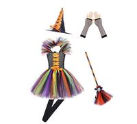 Vestiti Halloween Bambina Costume per Bambino Tutu da Strega Stampa a Zucca Vestito Ragazze Feste e Cosplay