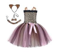 Vestiti Halloween Bambina - Ragazze del Bambino Halloween Senza Maniche Animal Desgin Pageant Party Evening Dress Performance Costume per Bambini Abbigliamento Moda (Coffee 1-3 Years)
