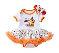 Vestiti Halloween Bambina Vestito Bambino Casual Costume da Ciottolina Strega per Zucca di Cappello Costumi Completo Compleanni e Party
