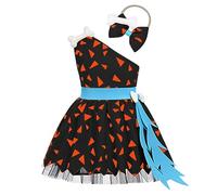 Vestiti Halloween Bambina Vestito Bambino Gonna Tulle Ragazza Abito Strega per Feste Stampa a Zucca Costume da Scheletro Carnevale Cosplay
