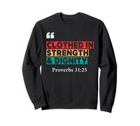 Vestiti in forza e dignità - Proverbi 31:25 Retro Design Felpa