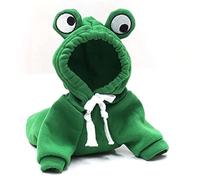 Vestiti invernali caldi per cani da frutta carino cappotto con cappuccio in pile per cani da compagnia giacca per Bulldog francese Chihuahua Ropa para Perro (verde, XS)