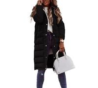 Vestiti invernali da donna 2025 cappotti lunghi in pile di shearling oversize con cappuccio, Nero A2, XL