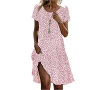 Vestiti Mare Offerte A Tempo Lampo Oggi Eleganti Forti Cottagecore Saldi Boho Moda Donna Country LLI Abito Estivo Elegante Casual Stampa Vestito Elegante Donna Curvy Rosa L
