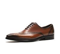 Vestiti Oxford per Gli Uomini Allacciata Ale Punta Brogue in Rilievo crazzina in Rilievo Tacco a Blocchi Bassa Top Anti-Slitta