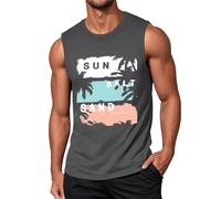 Vestiti Palestra Uomo - Canottiere da Uomo Canottiere Grafiche per Uomo Canottiere Estive con Albero Canottiere da Palestra Senza Maniche Canottiere da Spiaggia per Uomo (Grey XXL)