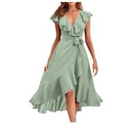 Vestiti Pastello da Cerimonia Vestito Celeste Polvere Abito Sposa Vita Bassa Abito Corto Matrimonio Abiti da Cerimonia per Signora con Pantaloni Abito Elegante Manica Lunga Abiti da Sposa Country