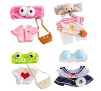Vestiti per bambole, 4 set di vestiti di peluche per anatre di peluche da 12 pollici, set per bambole Kawaii con fascia e borsa in , abiti colorati per papere fai da te per ragazze e ragazzi