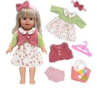 Vestiti per bambole da 36 a 43 cm per bambole New Born Baby Bambole Abbigliamento (No Bambola) Abiti Cappotti fasce per capelli pigiami, mutande appendiabiti compatibile con vestiti per bambole da 14