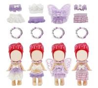 Vestiti per bambole da 7,6 cm, compatibili con Sonny Angel, set da 4 pezzi, include gonna superiore, scarpe, collana, grazioso espositore e accessori decorativi per collezionisti, regalo per ragazzo