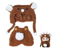 Vestiti per bambole Macarons in morbido peluche, carino e accogliente, per bambole Macarons, vestito di lusso alla moda, con accessori, collezione L-bu, 17 cm (marrone)