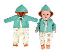 Vestiti per Bambole per New Baby Born Bambola, Vestiti Bambole Reborn,Abiti per Bambolotti con Cappello,Borsa, Accessori per Bambole Reborn 35-43CM, Regali per ragazze e ragazzi (Verde)