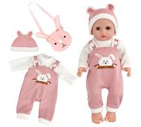 Vestiti per Bambole per New Baby Born Bambola, Vestiti Bambole Reborn,Abiti per Bambolotti con Cappello,Borsa, Accessori per Bambole Reborn 35-43CM, Regali per ragazze e ragazzi (Rosa-B)