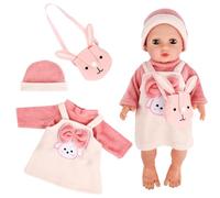 Vestiti per Bambole per New Baby Born Bambola, Vestiti Bambole Reborn,Abiti per Bambolotti con Cappello,Borsa, Accessori per Bambole Reborn 35-43CM, Regali per ragazze e ragazzi (Rosa-A)