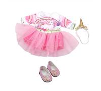 Vestiti per Bambole per New Born Baby Doll, Abito per Bambolotti 45CM, Vestito Stampa con Cappello, con 1 paio di Scarpa, Unicorno Fascia per capelli
