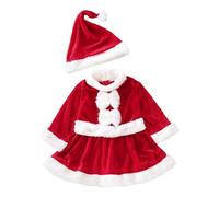 Vestiti per Natale Costume da Elfo di Natale Aiutante di Babbo Natale Abito Neonata Natalizio da Principessa Vestito da Babbo Natale Manica Lunga Costume Natalizio Bambina per Feste di Natale
