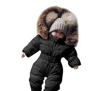 Vestiti Per Neonati Body A Maniche Lunghe Completi Bambino Inverno Piumino Neonato Invernale Giubbotto Antivento Bambino Pagliaccetto Neonato Invernale Tutina Neonato 0-3 Mesi (Black, 6-9 Months)