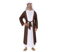 Vestiti Presepe Vivente - Costume Pastore e San Giuseppe per Adulti, Abito Tradizionale per Natale e Rappresentazioni Set di Costumi da Pastore Medievale per Adulti Moda Lungo