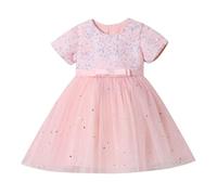 Vestiti Principesse Bambina - Abito Scintillante per Ragazze Abito da Festa Estivo Abito da Concorso con Gonna A Strati Glitterata per
