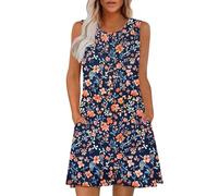 Vestiti Sensuale Donna Scollo Rotondo con Spalline Tinta Unita Unisex Curvy Mare Prendisole Boho Aderente Moda Largo Vintage Abito Dress Copricostume Vestito Offerte Lampo del Giorno