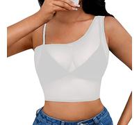 Vestiti Sexy Donna Aperti Indumenti Intimi Donna Top Casual Senza Maniche da See Through Maglia da Crop Shirt Short T Sexy Lingerie Completino Capodanno Sottoveste White XL