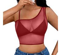 Vestiti Sexy Donna Aperti Indumenti Intimi Donna Top Casual Senza Maniche da See Through Maglia da Crop Shirt Short T Sexy Lingerie Completino Capodanno Sottoveste Red XL