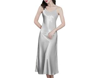 Vestiti Sexy Estivi Sottili da Donna - Pigiama in Raso di Seta Abito da Notte Lungo da Notte da Donna