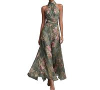 Vestiti Spalle Scoperte da Donna Abito Lungo Motivo Floreale Linea A Elegante Abito da Sera in Tulle Morbido E Traspiranti Vestito per Matrimonio Cocktail Regalo per la mia Migliore Amica